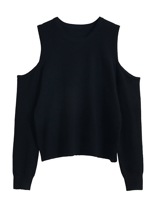 Fashion Black Off-the-shoulder Sweater