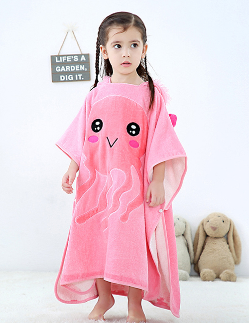 Fashion Pink Jellyfish Hooded Cloak Cartoon Baby Can Wear Towel