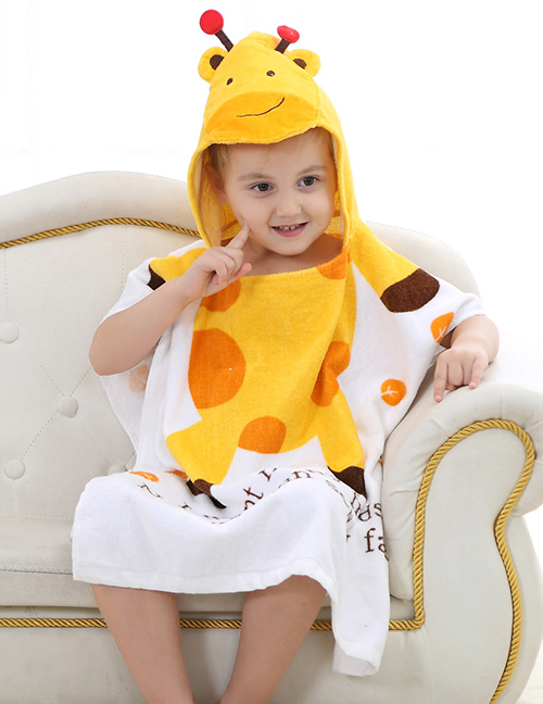 Fashion Giraffe Cotton Hooded Children's Bathrobe