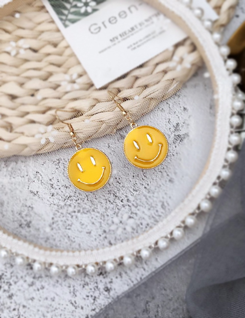 Fashion Yellow Smiley Earrings