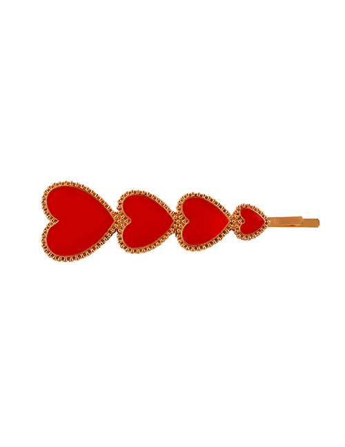 Fashion Red Drop Oil Love Hairpin