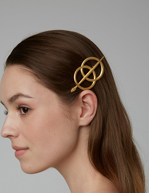 Fashion Gold Alloy Geometric Round Snake Hairpin