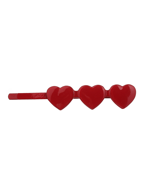 Fashion Red Love Alloy Poker Hair Clips