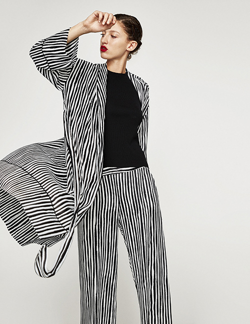Fashion Stripe Striped Coat
