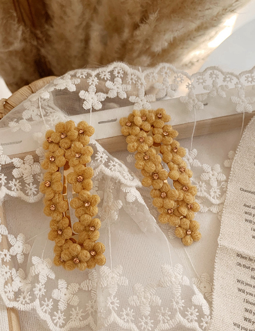 Fashion Water Droplets - Yellow Velvet Flower Hair Clips (single Price)