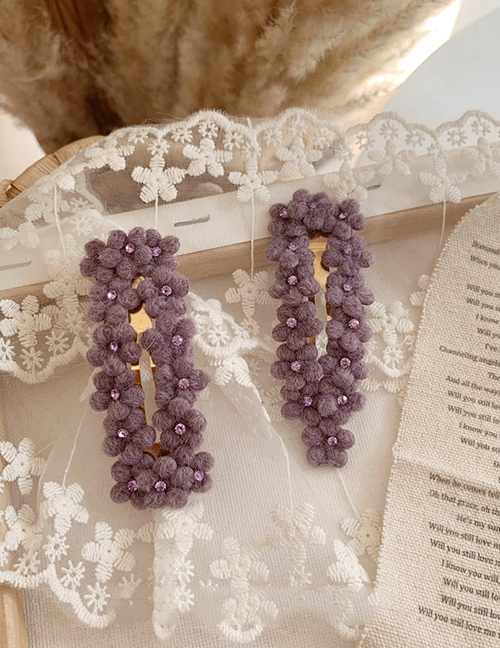 Fashion Water Drop - Purple Velvet Flower Hair Clips (single Price)