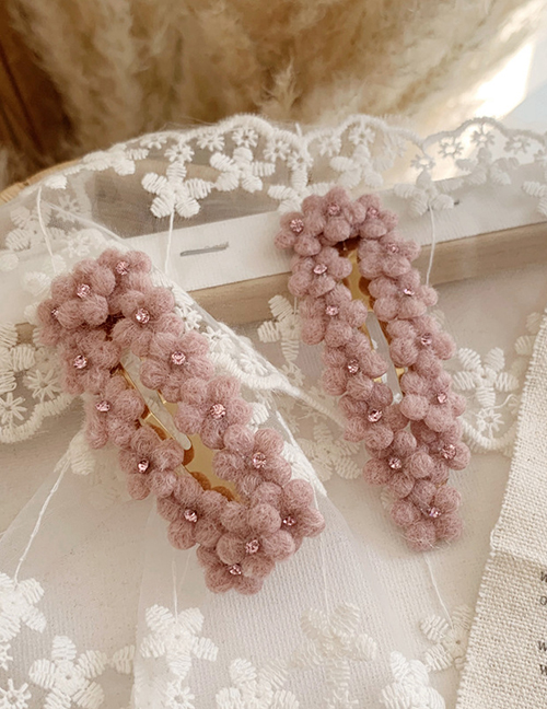 Fashion Water Drops - Pink Velvet Flower Hair Clips (single Price)