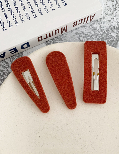 Fashion Solid Water Droplets - Maple Red Velvet Hair Clips (single Price)