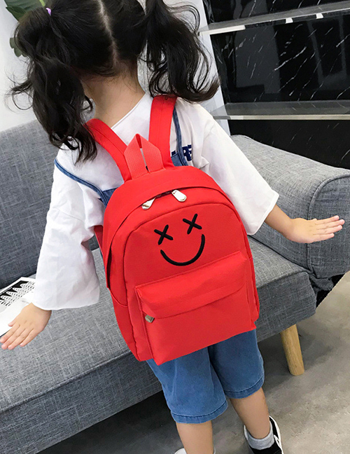 Fashion Red Canvas Smiley Shoulder Bag