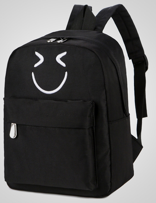 Fashion Black Canvas Smiley Shoulder Bag