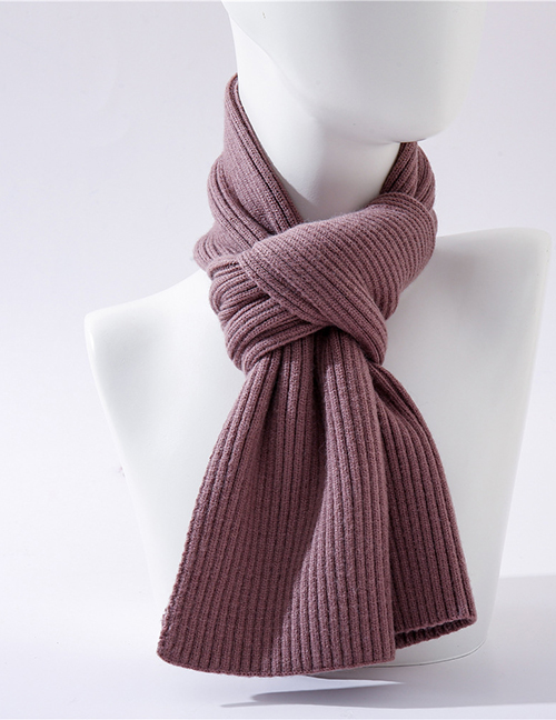 Fashion Light Purple Thick Wool Knit Collar