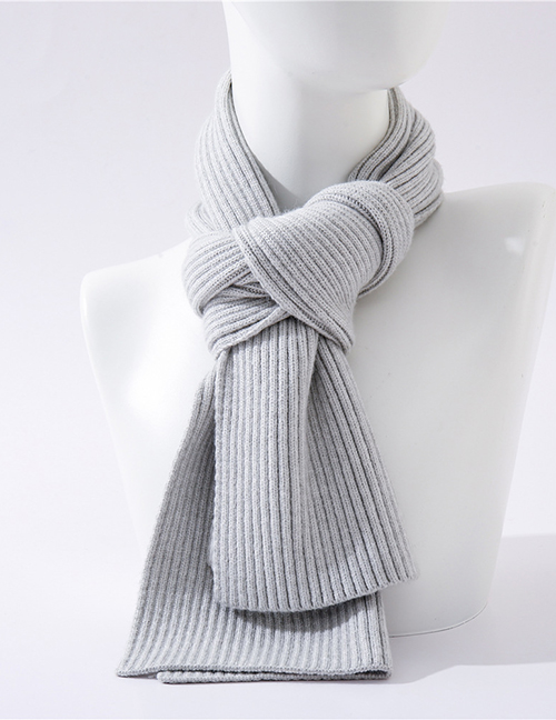 Fashion Light Grey Thick Wool Knit Collar