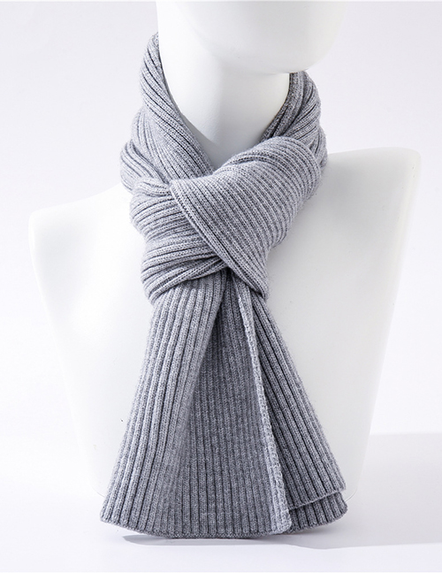 Fashion Medium Gray Thick Wool Knit Collar