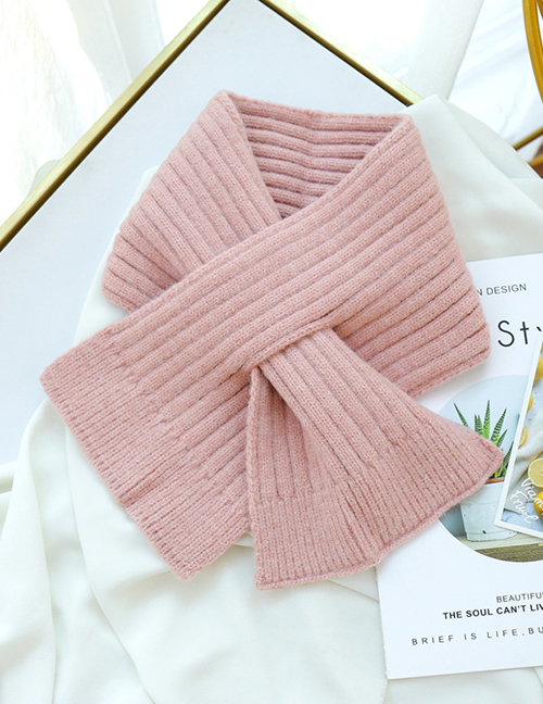 Fashion Pink Knitted Short Scarf