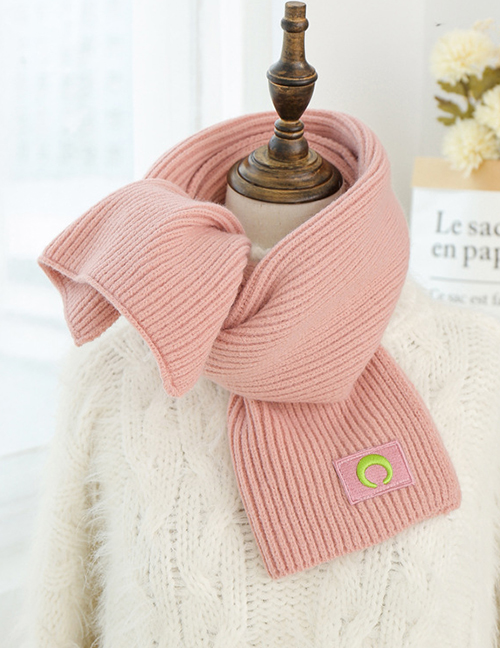 Fashion Pink Knitted Crescent Long Scarf