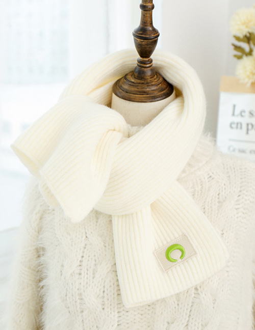 Fashion White Knitted Crescent Long Scarf