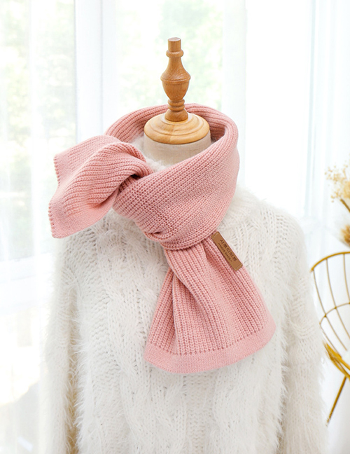 Fashion Pink Knitted Woolen Thickened Bib Shawl
