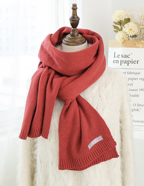 Fashion Red Knit Long Scarf