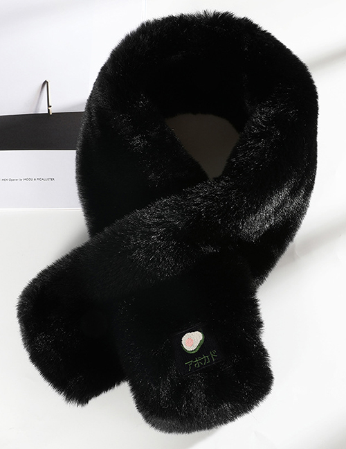 Fashion Black-thick Version Fruit-like Rabbit Fur Collar