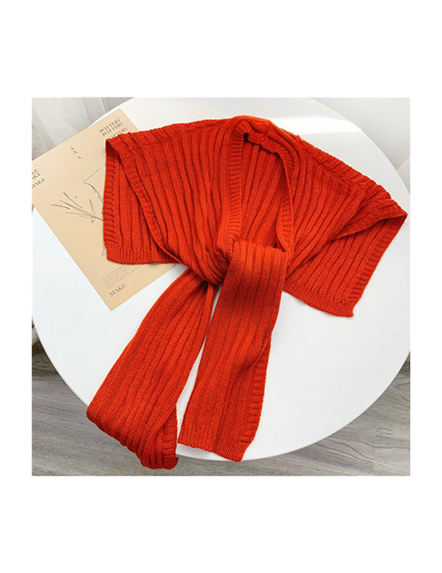 Fashion L02 Orange Knitted Knotted Small Shawl