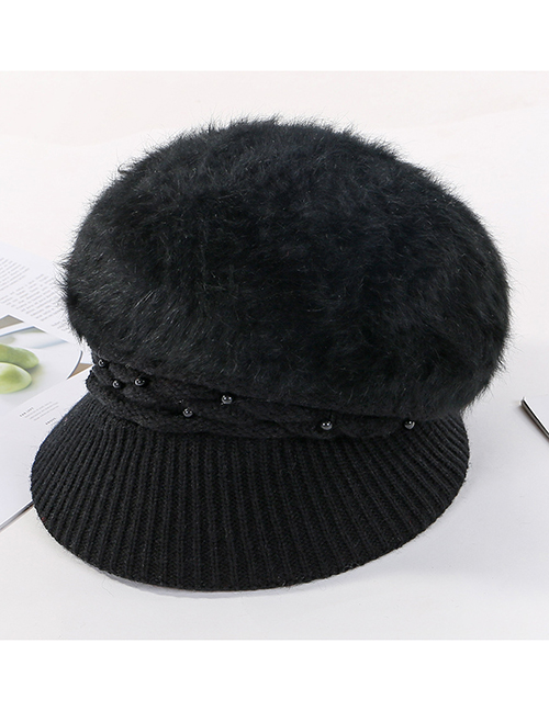 Fashion Black Velvet Knit Hat