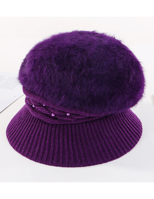 Fashion Purple Velvet Knit Hat