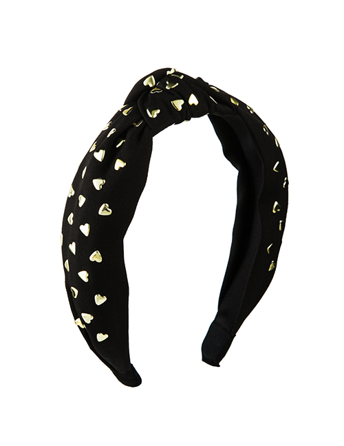 Fashion Black Nail Pearl Knotted Wide-brimmed Headband