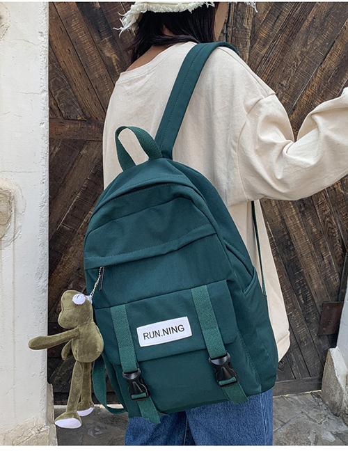 Fashion Green Belt Pendant Letter Backpack
