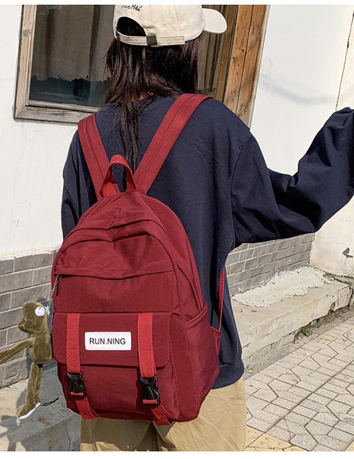 Fashion Red With Pendant Letter Backpack