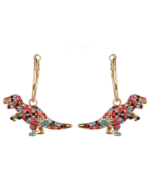 Fashion Color Dinosaur Micro-inlaid Zircon Earrings