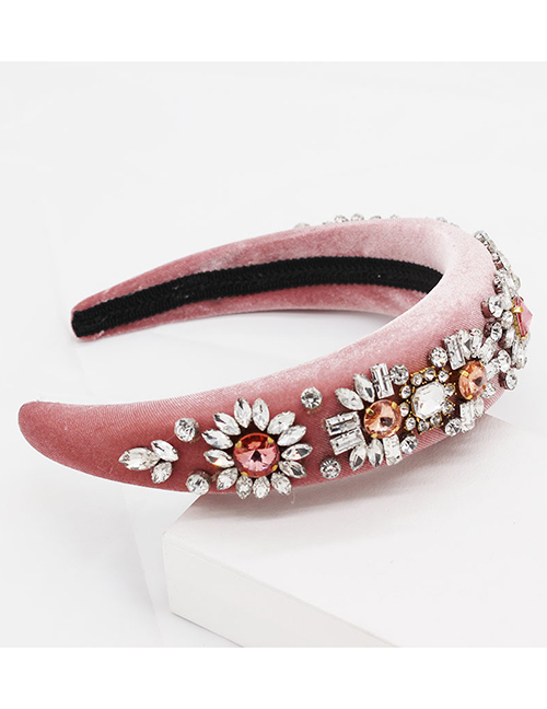 Fashion Pink Diamond Sun Flower Sponge Headband