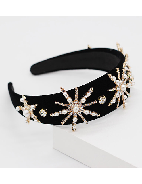 Fashion Black Sun Flower Pearl Rhinestone Star Snowflake Headband