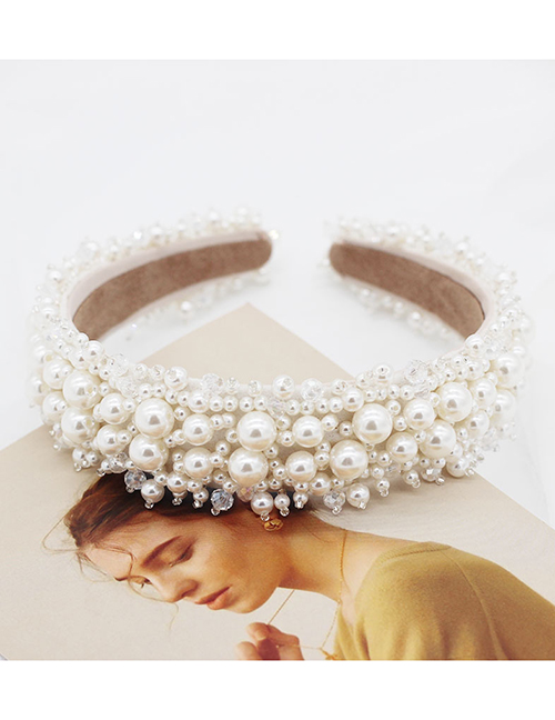 Fashion White Sewing Pearl Headband