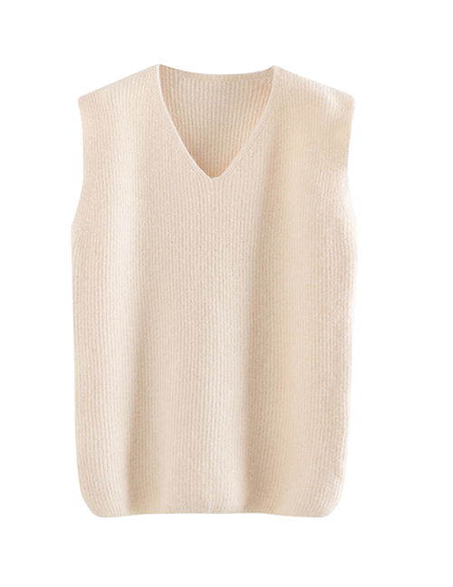 Fashion White V-neck Sweater Vest