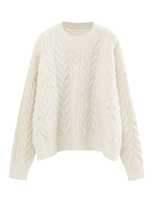 Fashion White Twist Sweater