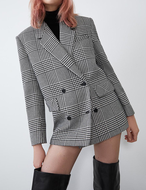 Fashion Gray Houndstooth Suit