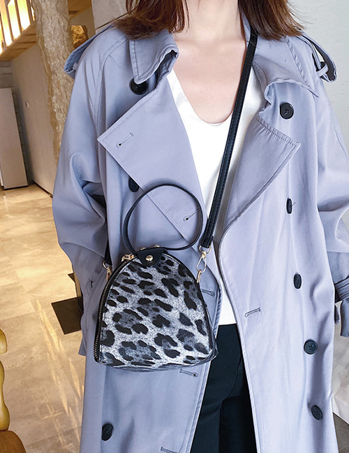 Fashion Black Leopard Print Crossbody Bag