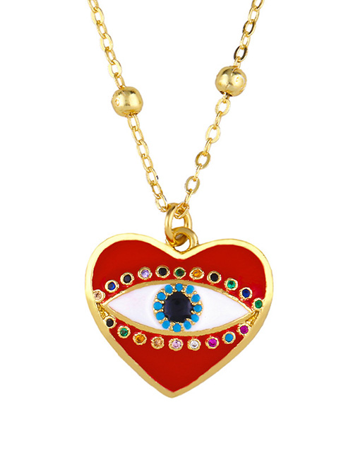 Fashion Red Heart Heart Drop Necklace