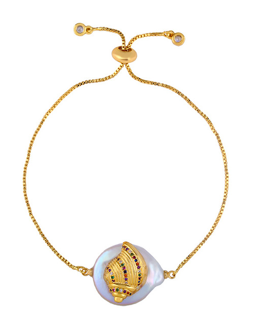 Fashion Shell Gold Natural Pearl Bracelet