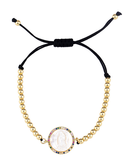 Fashion Round Shell Gold Diamond-plated Bracelet