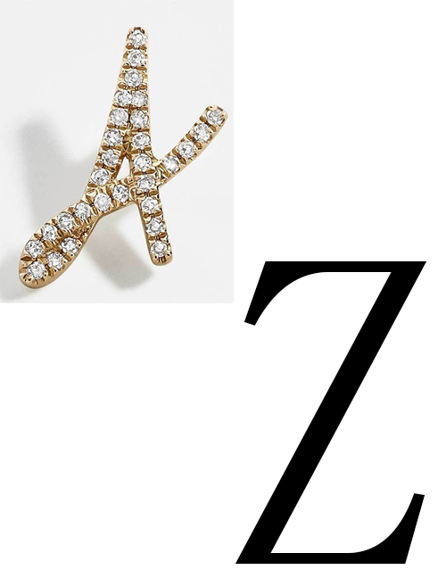 Fashion Golden Z Crystal Letter Earrings