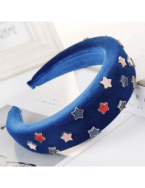 Fashion Sapphire Sponge Five-pointed Star Beaded Headband