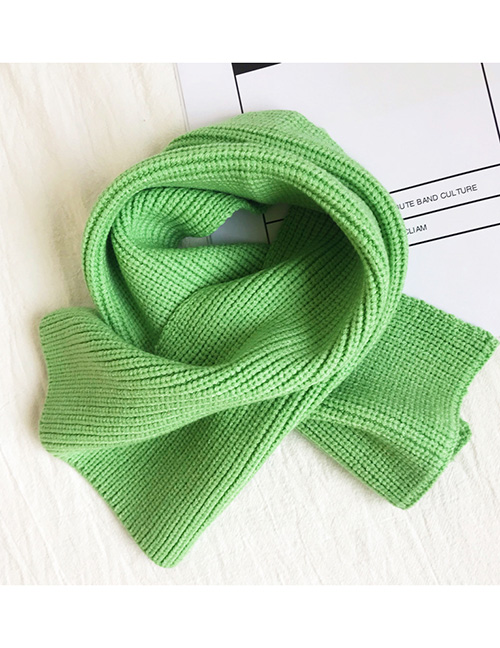 Fashion Green Knitted Pit Short Scarf