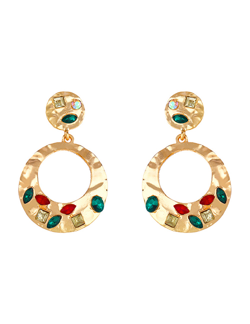 Fashion Gold Geometric Alloy Hollow Circle Earrings