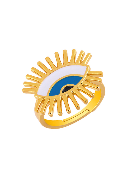 Fashion Gold Eye Drip Opening Ring