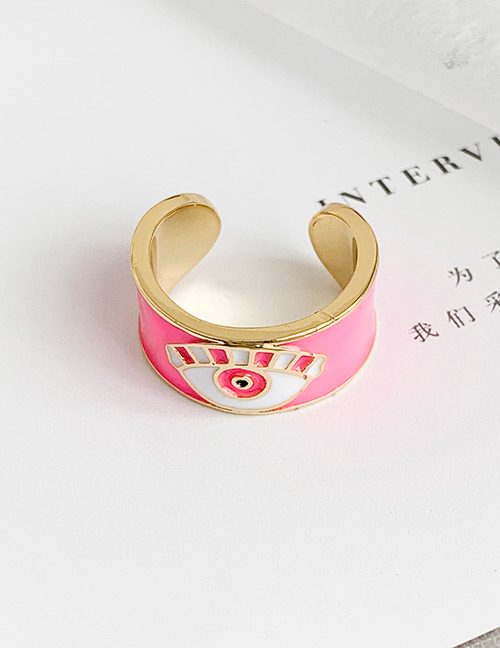 Fashion Pink Copper Love Eye Ring