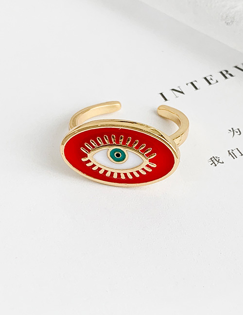 Fashion Red Copper Love Eye Ring