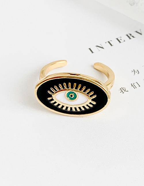 Fashion Black Copper Love Eye Ring