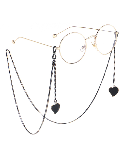 Fashion Black Hang Neck Heart Chain Glasses Chain