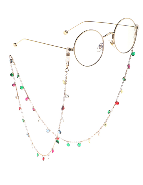 Fashion Gold Colorful Acrylic Glasses Chain